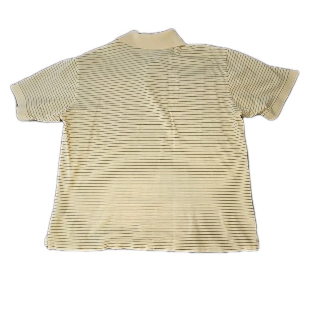 Vintage Greg Norman Collection Polo Shirt Mens XL Striped Cream Black  Cotton - Picture 3 of 12
